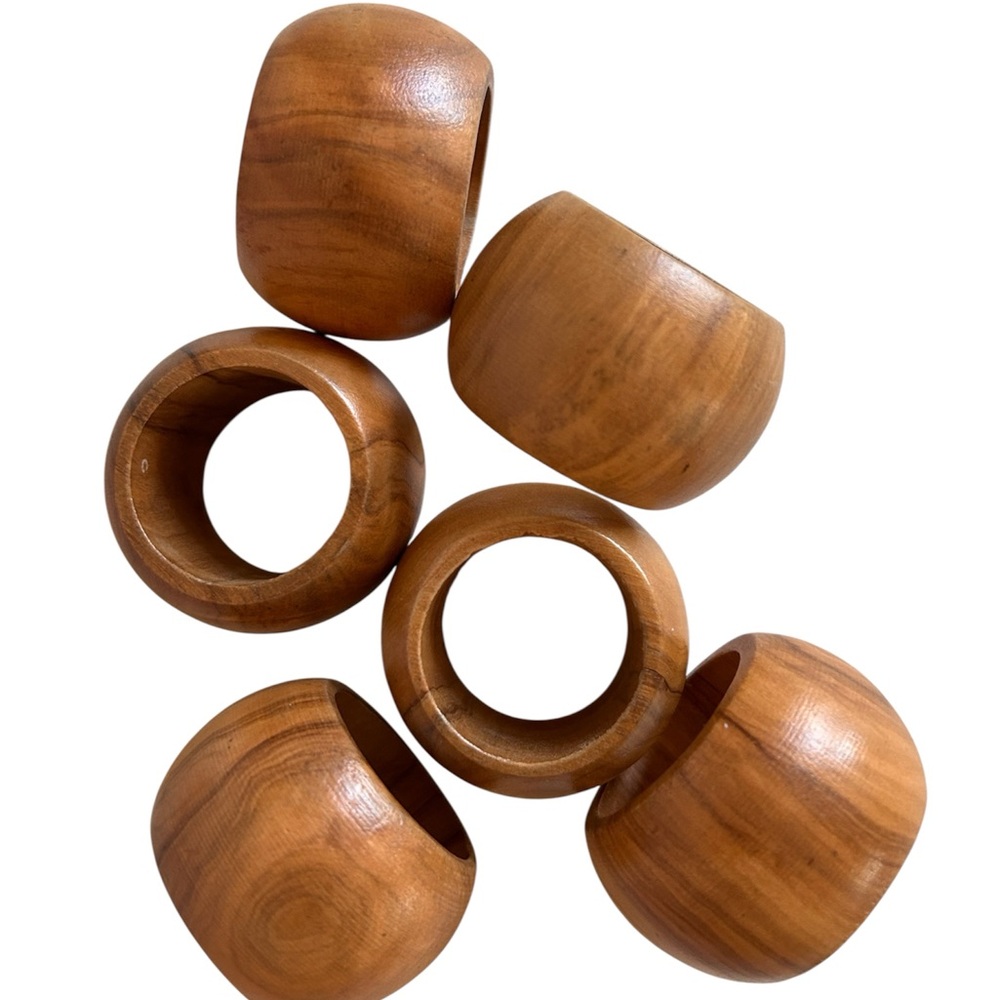 6 Beautiful Natural Wood Napkin Rings